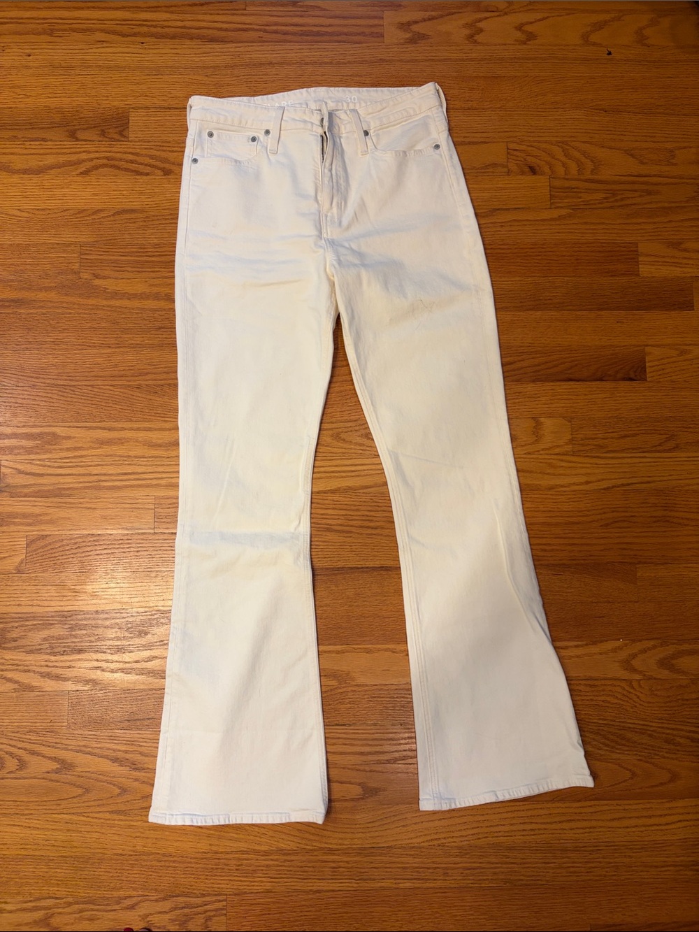 JCrew Women’s Cream Flare Jeans - Classic High-Rise